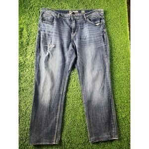 BKE Nolan Jeans Mens 40x32 Blue Wash Relaxed Straight Distressed Denim Pants